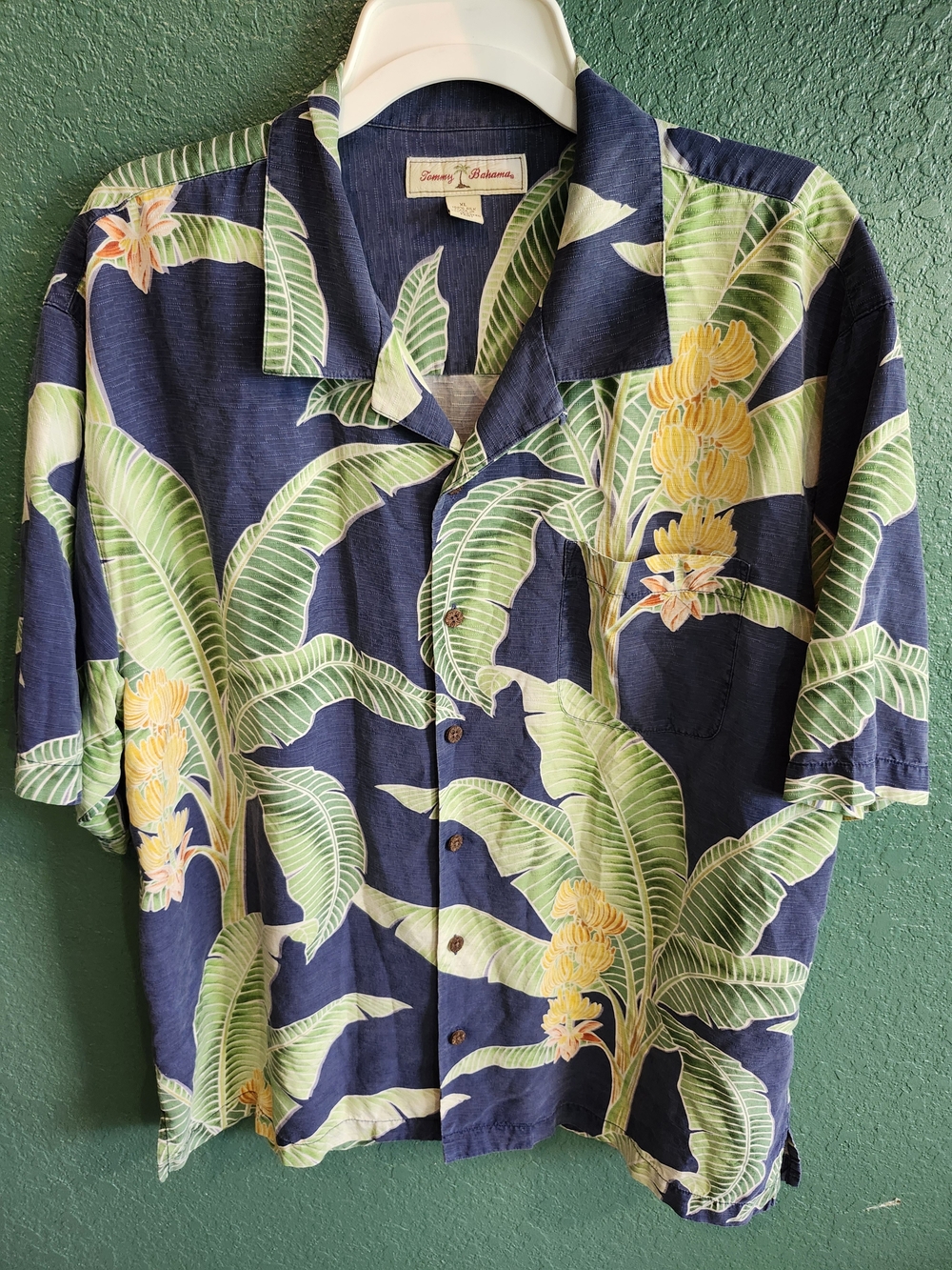 Tommy Bahama Men's Navy Tropical Print Short-Sleeve Camp Shirt